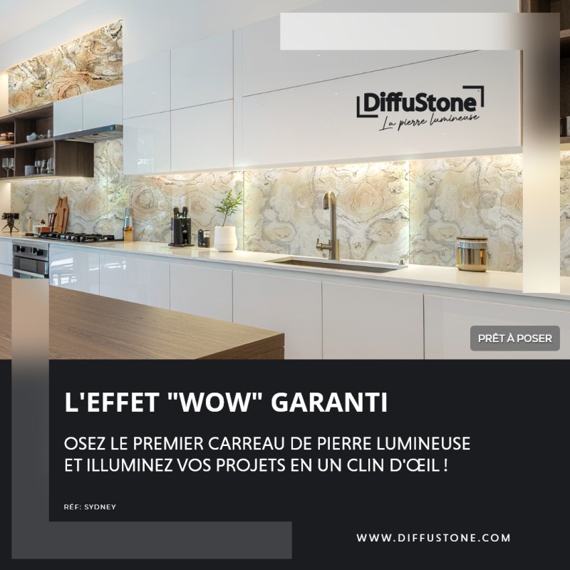 Crédence Lumineuse Sur-Mesure En Pierre Naturelle