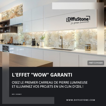 Crédence Lumineuse Sur-Mesure En Pierre Naturelle