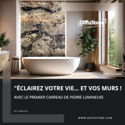 Rivestimento murale in pietra naturale illuminata