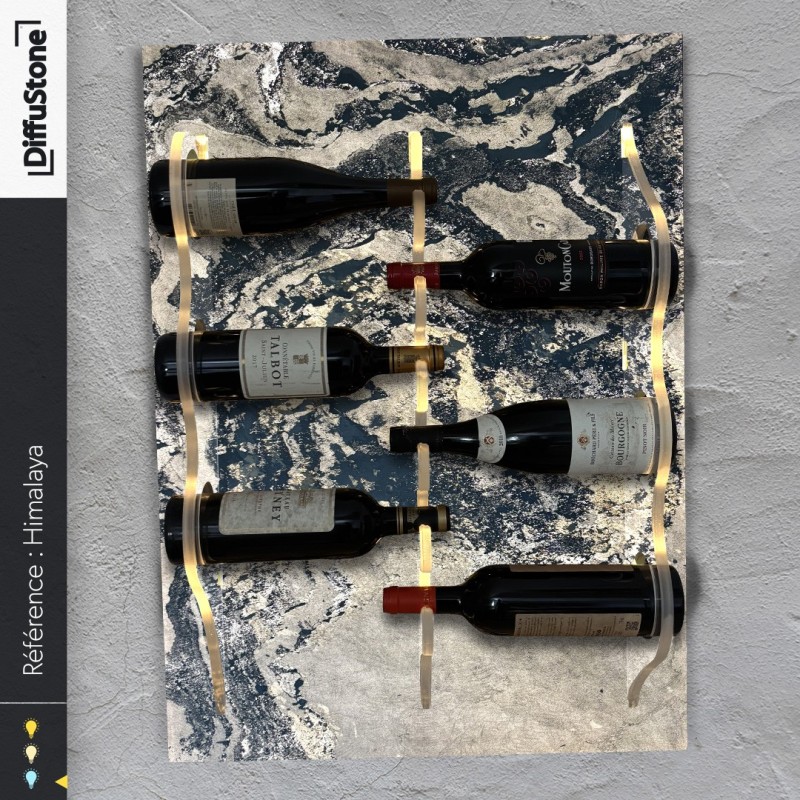 Porte-bouteilles en pierre lumineuse HIMALAYA – Design DiffuStone®