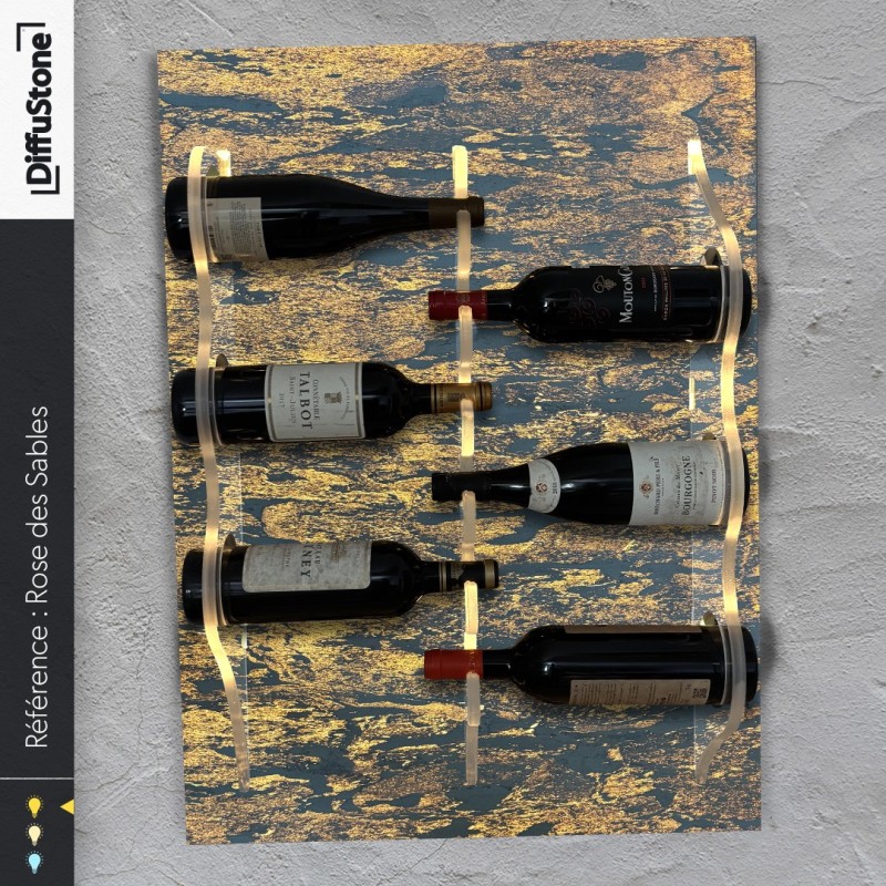 ROSE DES SABLES luminous stone bottle holder - DiffuStone® design