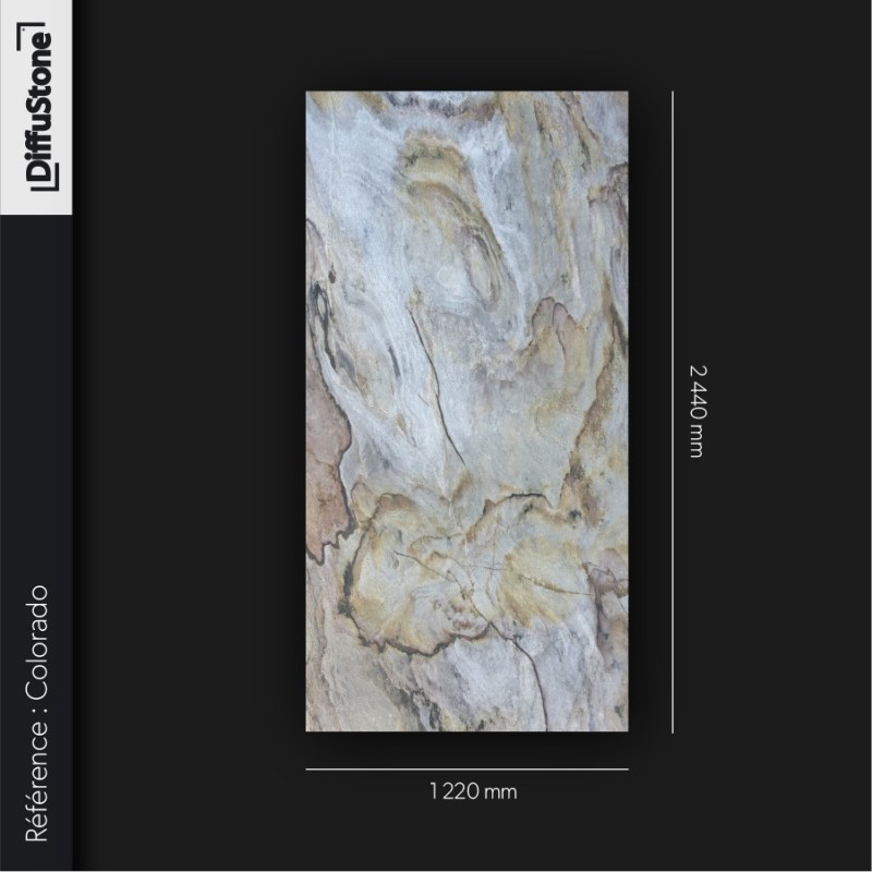COLORADO  - TRANSLUCIDE - Feuille de Pierre DiffuStone -1220x2440mm