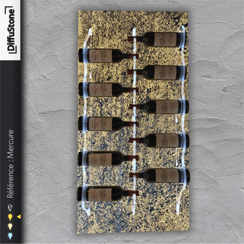 Portabottiglie MERCURY in pietra luminosa - Design DiffuStone