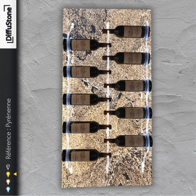 Portabotellas de piedra luminosa PYRENEENNE - Diseño DiffuStone