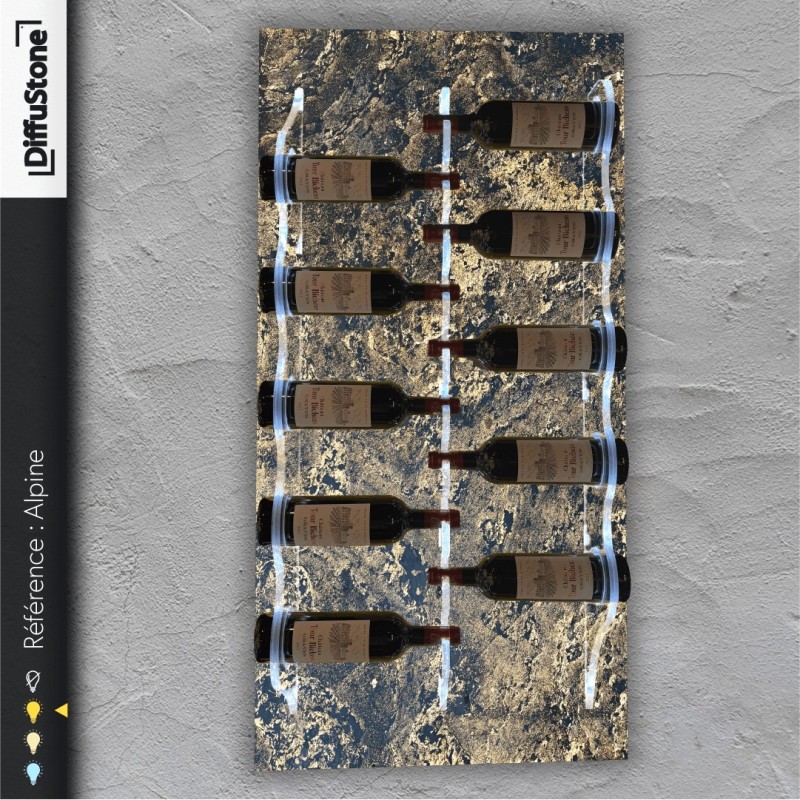 Porte-bouteilles en pierre lumineuse ALPINE – Design DiffuStone®