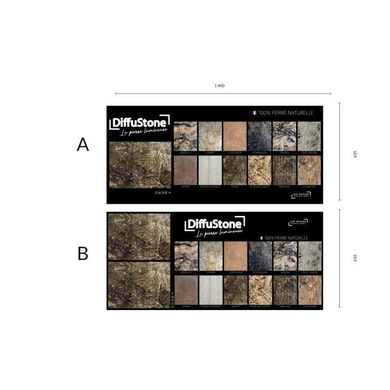 Expositor vertical - Diseño DiffuStone