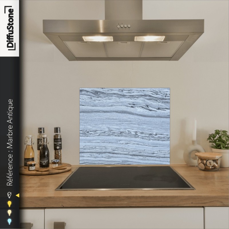 Fond de hotte DiffuStone – Marbre Antique – 60 × 60 cm