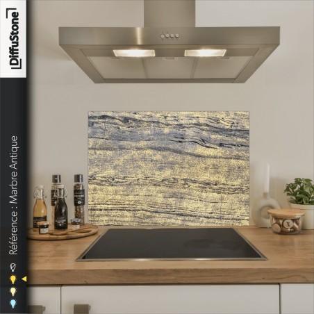 Fond de hotte DiffuStone – Marbre Antique – 90 × 60 cm